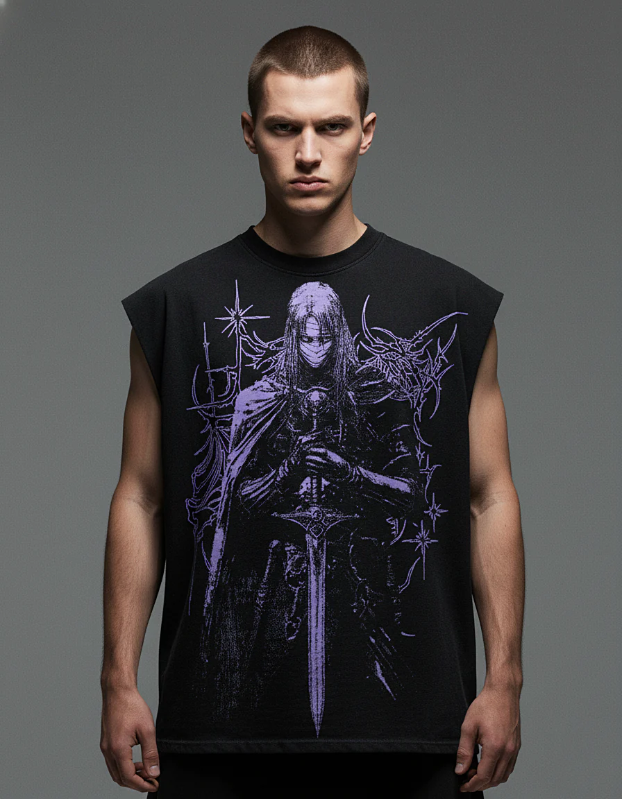 Dissect Black Boxy Unisex Vest - Image 3