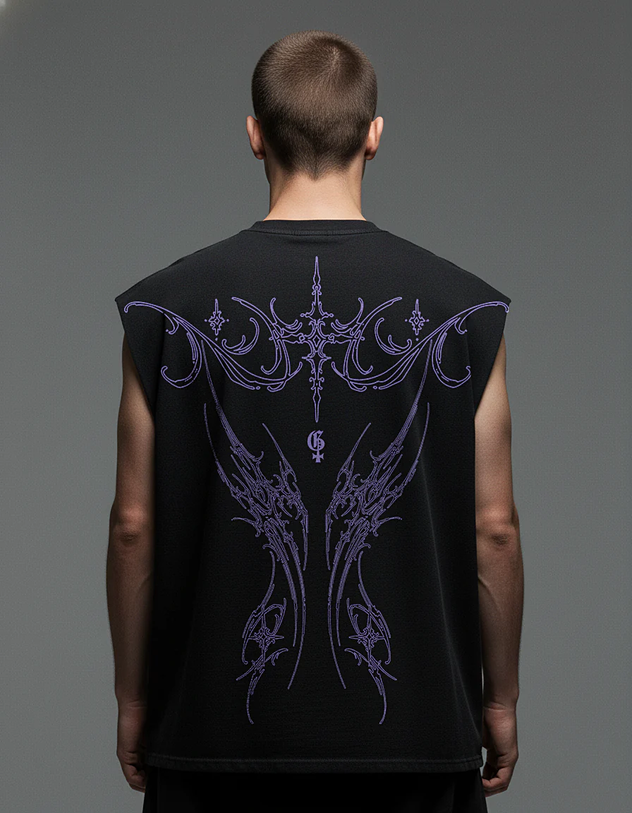 Dissect Black Boxy Unisex Vest - Image 4